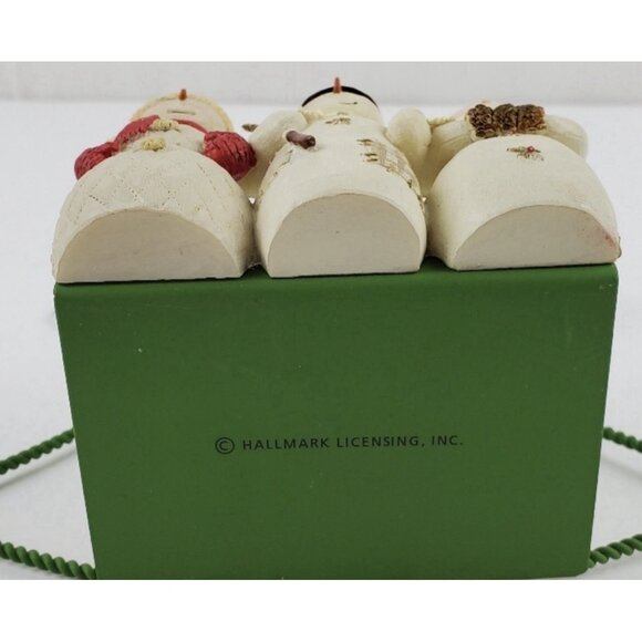 HALLMARK Christmas Tree Card/Photo Holder Display 3 Snowman Green Metal Wire 12" - Picture 3 of 13